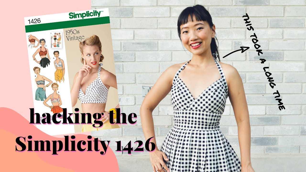 Sewing the Simplicity 1426 (small bust adjustment + extended bodice for a  vintage 50's style top) 