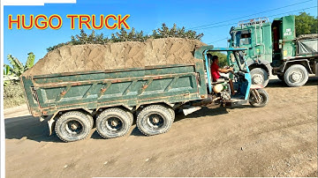 Công nông siêu khủng chở cát độ máy 40 ngựa siêu mạnh | Máy xúc khổng lồ komatsu 200 xúc cát ô tô