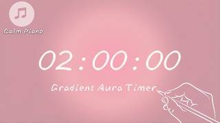 2 Hour Aesthetic Timer with Music | Calm Piano | Pink Aura Focus & Relaxation | Gentle Alarm