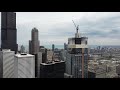 Chicago - 4k - CLEAR Day -  Panning Downtown - Willis Tower - Drone