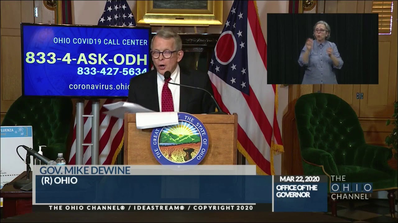 Ohio governor issuing stay at home order