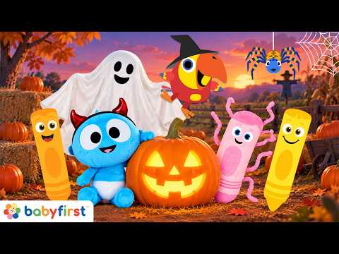 Halloween Songs for Kids with Itsy Bitsy Spider, Larry Surprise Eggs & Color Crew | BabyFirst