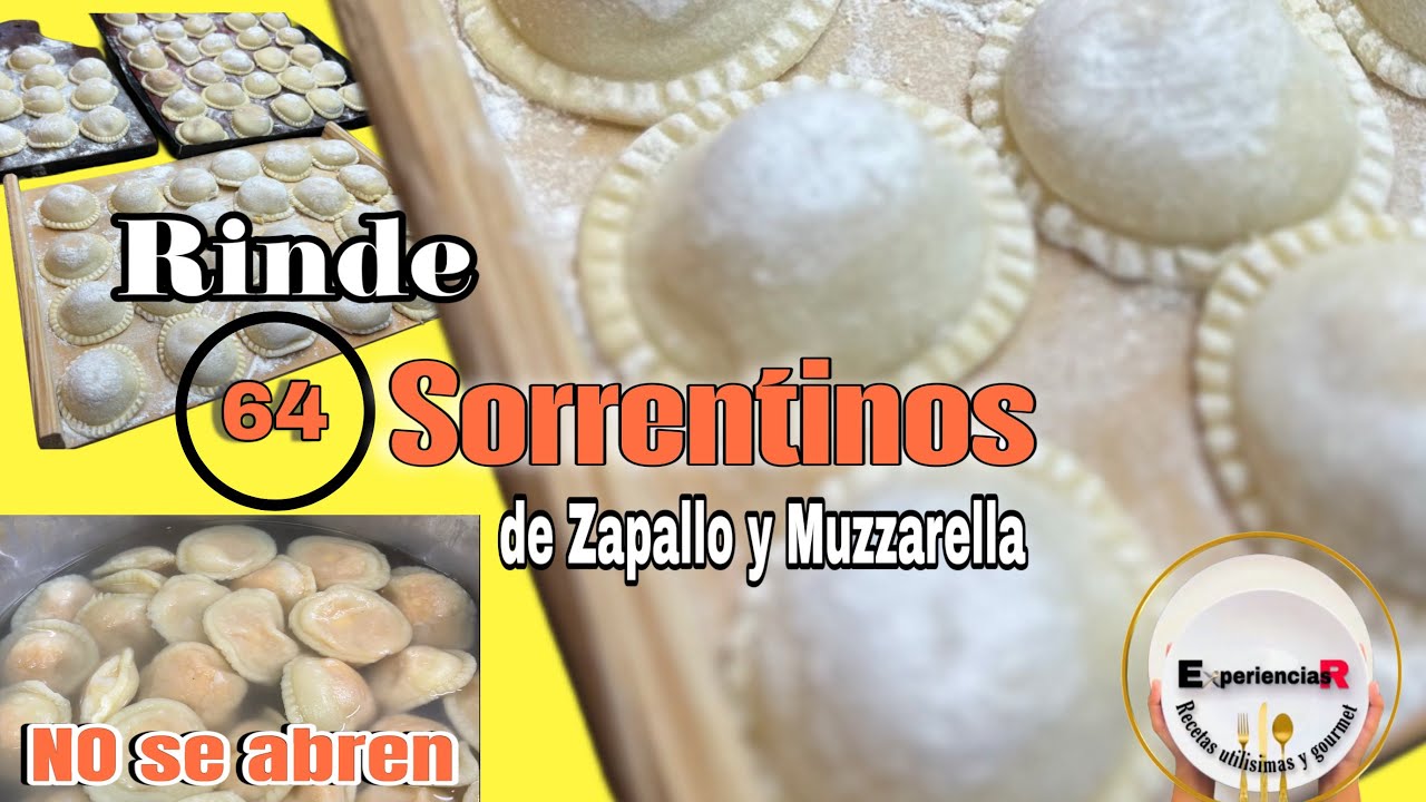 🟠MASA para SORRENTINOS rellenos de Zapallo y Muzzarella - RINDE 64 sorrentinos