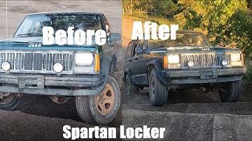Front Mechanical locker on stock Jeep XJ Test ,Best performance upgrade for the price,Spartan Locker