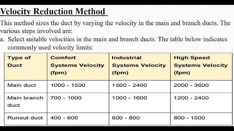 HVAC - Duct Sizing Methods