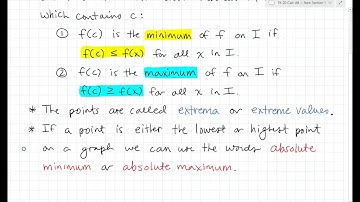 Section 3.1 Extrema on an Interval