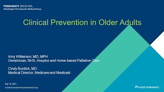 Clinical Prevention in Older Adults