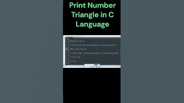 PRINT NUMBER TRIANGLE IN C Programming