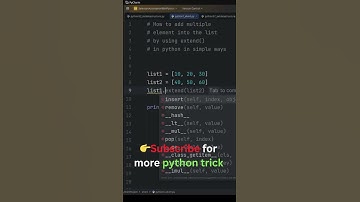 35 : Add Multiple Elements into List using extend() in Python 🐍 | #shorts #pythonprogramming