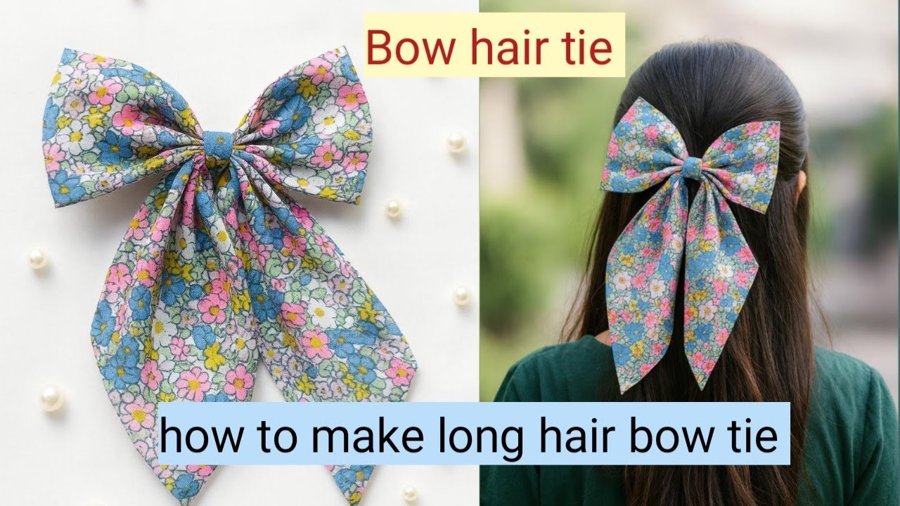 bow hair tie||how to make long tail bow hair tie 🎀 order now Instagram 