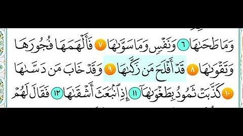 سورة الشمس من (٧ الى ١٠)  مكرر