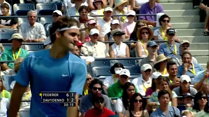 Federer vs Davydenko | US OPEN 2006 (SF) | Court Level & Slow Motion