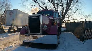 62 Peterbilt 351 Cold Start Caterpillar 1673B Idling & Revving