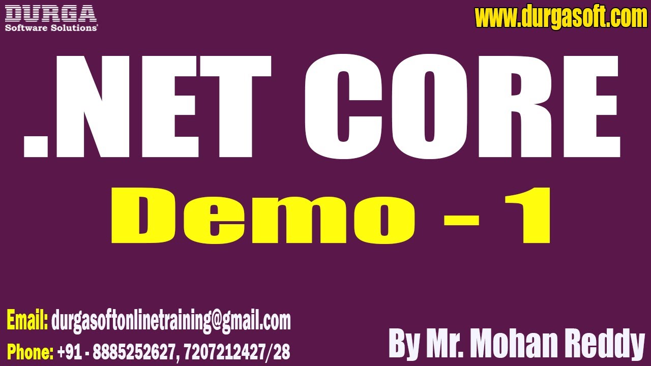 .NET CORE tutorials || Demo - 1 || by Mr. Mohan Reddy On 18-11-2024 ...