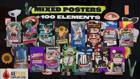 Mixed Posters and 100 Collage Elements 54254304 - Drive Link | Free After Effects Template