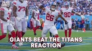 Giants WIN over the Titans Reaction!