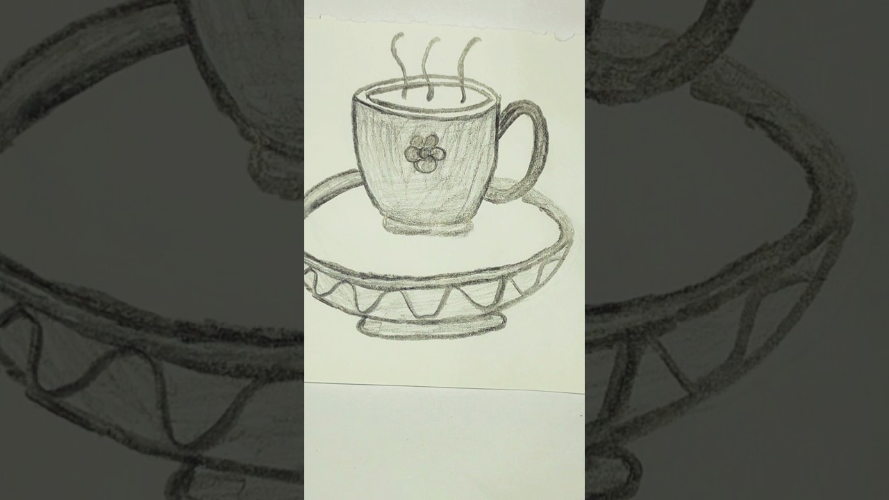 How to draw Cup Plate in easy step by step 😀