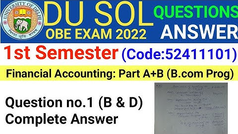 B.Com Prog Financial Accounting Q no.1(B&D) OBE Answer | Financial Accounting | Balances as at 1.4.2