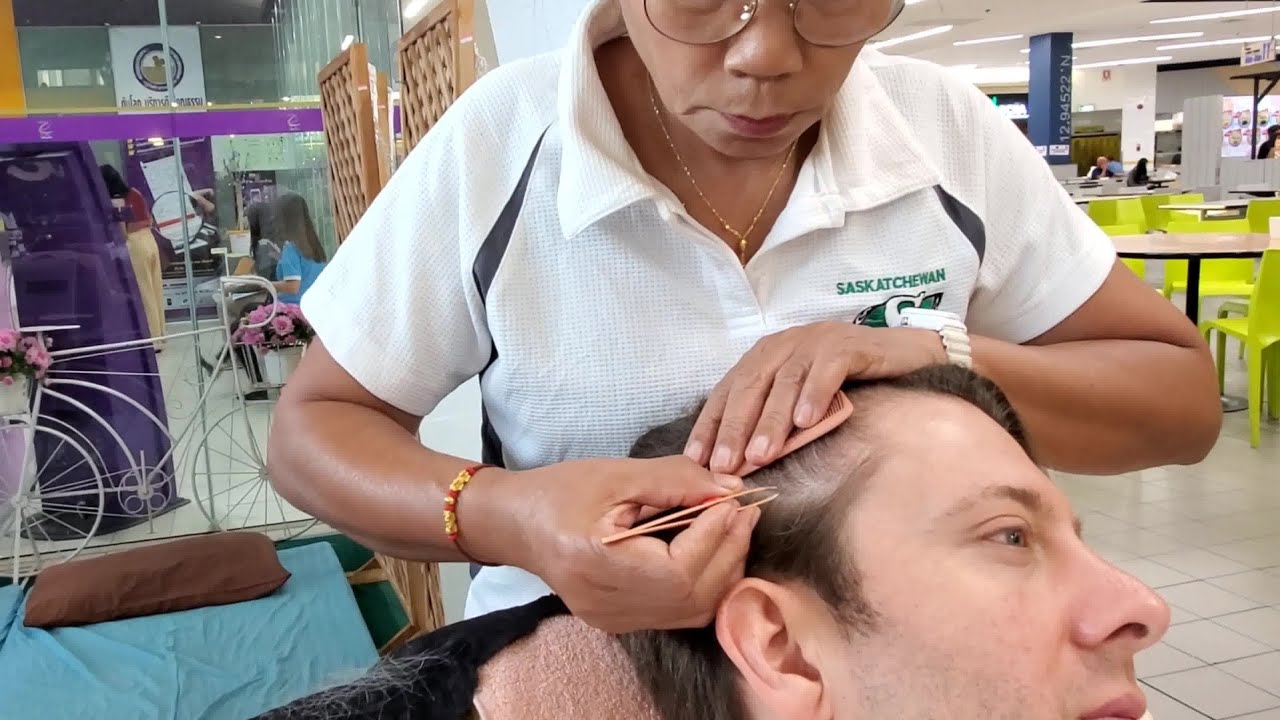 $6 TOTAL WHITE HAIR REMOVAL 🇹🇭 Pattaya Thailand | Thai Lady Plucking White  Hairs for 1 HOUR ASMR 4K - YouTube