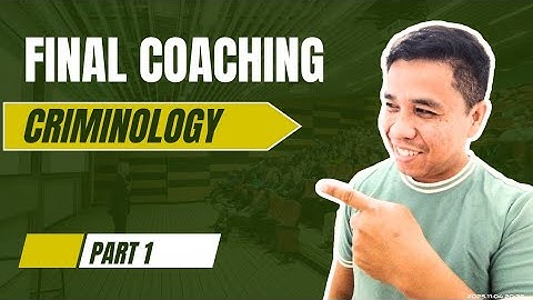 Final Coaching: Criminology Area | Part 1