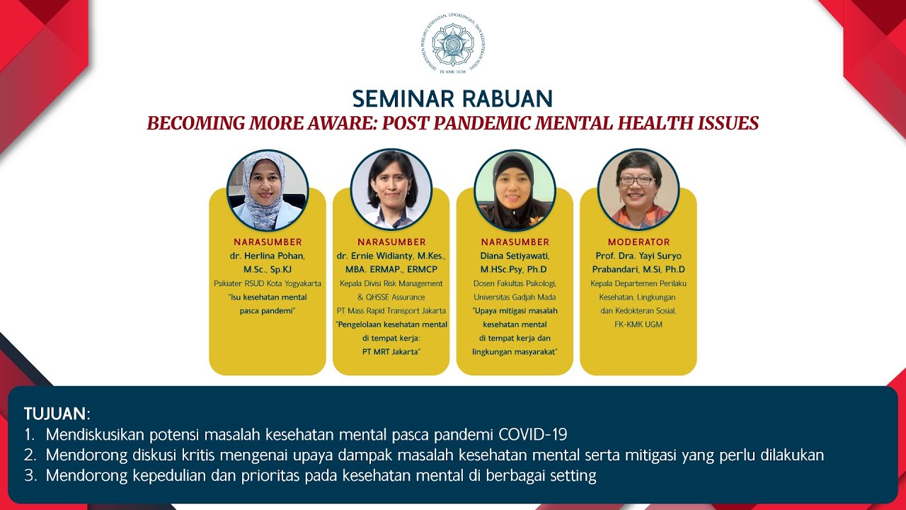 Seminar Rabuan - Becoming More Aware: Post Pandemic Mental Health Issues