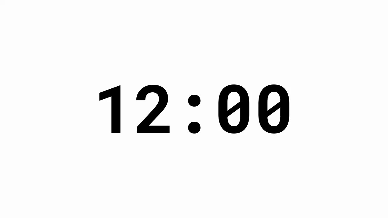 12 Minute Countdown Timer - White Background - YouTube