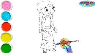Chutki From Chhota Bheem Drawing,Painting And Coloring For Kids,Toddlers How To Draw Chutki