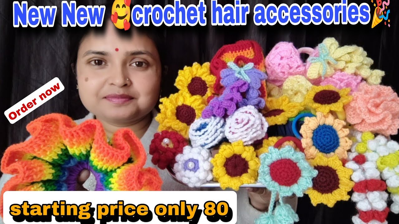Latest Crochet Hair Accessories Collection 💕 | Handmade Stylish Hair Clips |#crochet #smallbusiness