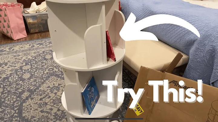 Aheaplus Rotating Bookshelf, Small Corner Bookshelf for Small Space, 360 Display