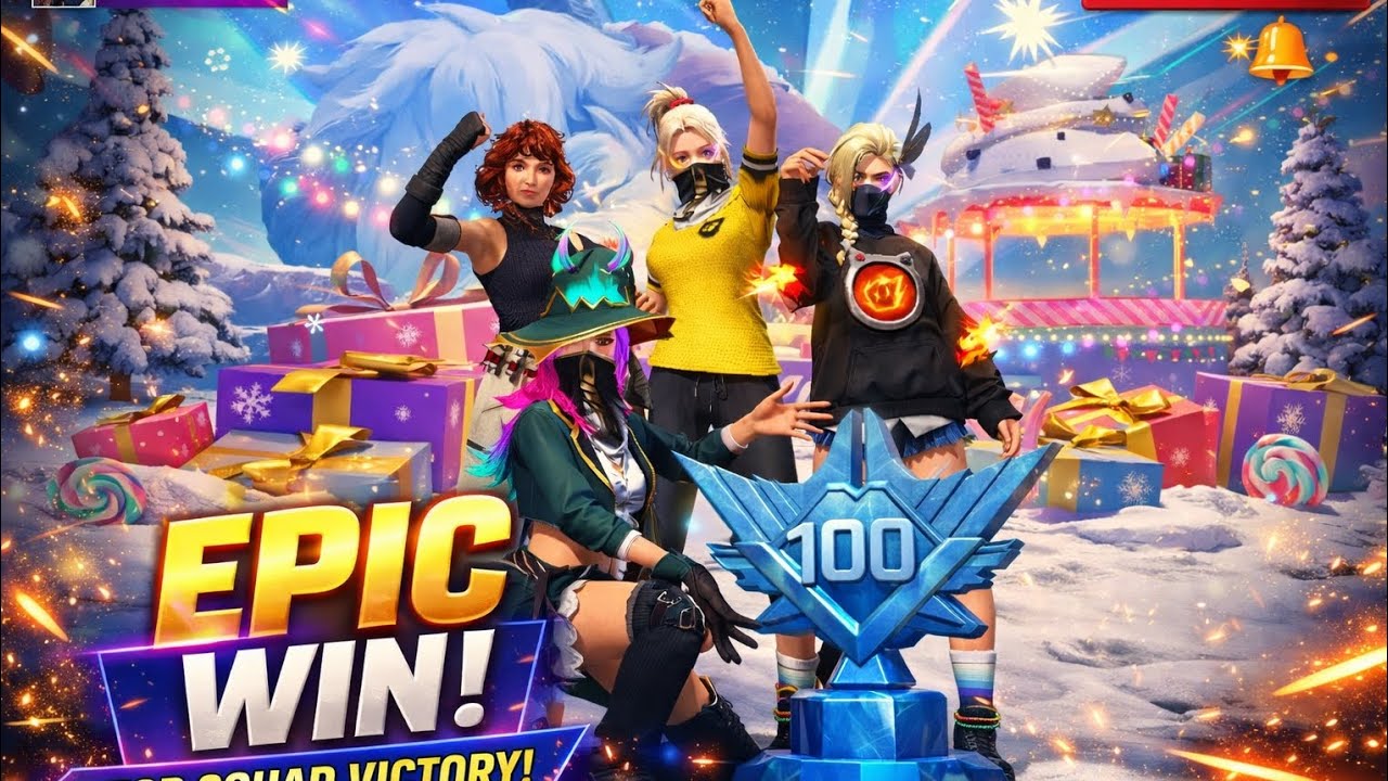 Squad Goals! 😈|Crazy Win in Free Fire Max epic SQUAD WIN!💥FULL SQUAD DOMINATION 😈100% VICTORY MODE 💯