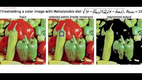Euclidean | Mahalanobis distance | thresholding | color images | python