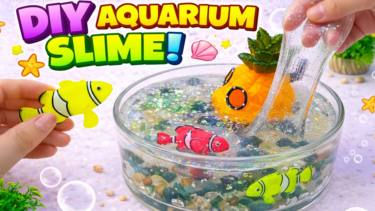 Recreating AI Slimes | ULTIMATE DIY AQUARIUM SLIME 🐠🍍 Crystal Clear & So Satisfying ASMR