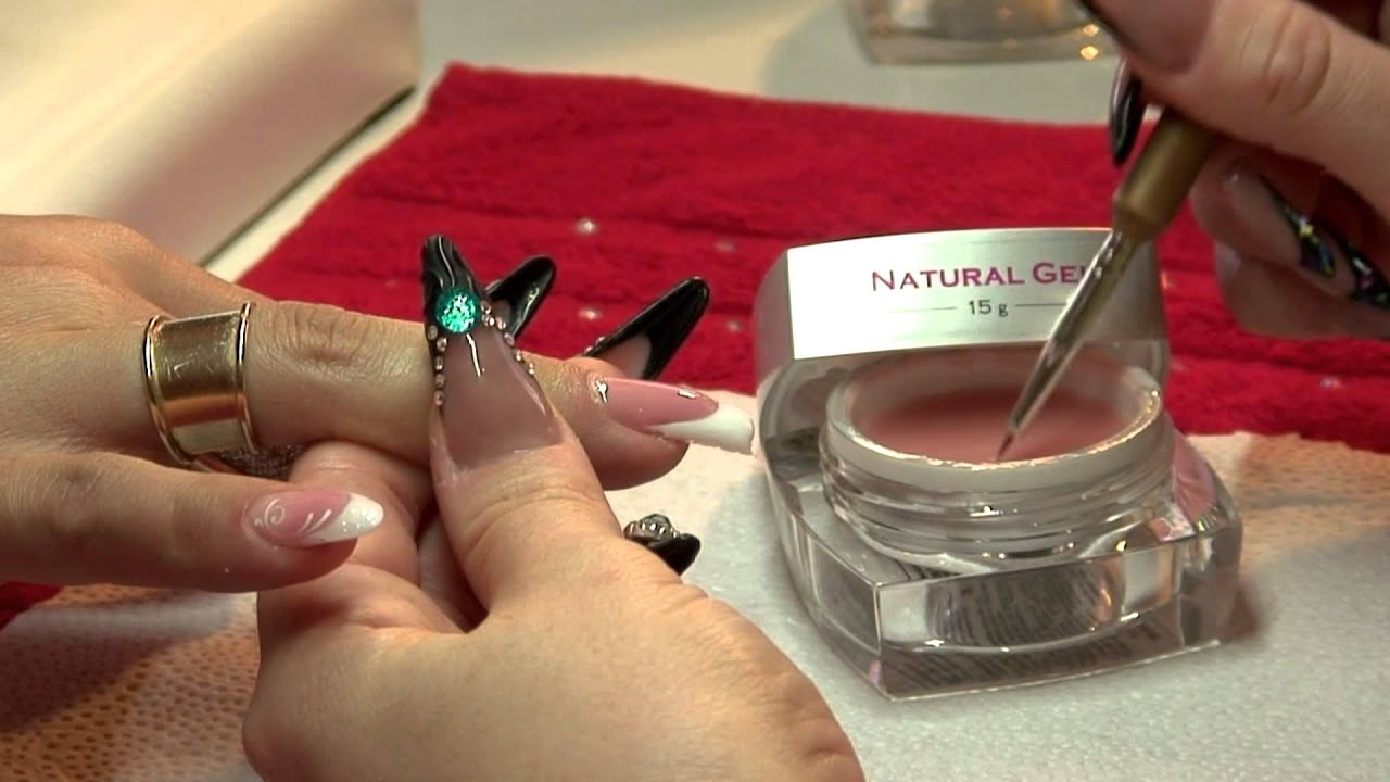 Mystic Nails - Classic Line: French manicure with Brillant Stone and Metall Flakes