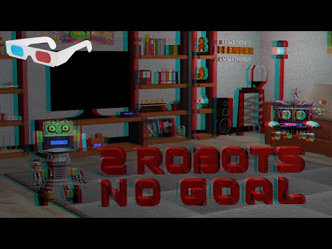 2 Robots No Goal Intro in Anaglyph 3D (Rot Cyan)