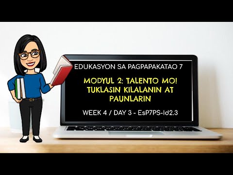MODYUL 2 ESP 7 -TALENTO MO! TUKLASIN, KILALANIN AT PAUNLARIN - WEEK 4 DAY 3