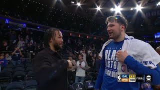 Luka Doncic \& Jalen Brunson catch up after Mavs-Knicks | NBA on ESPN