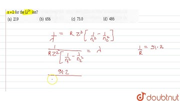 What is the wavelength in nm of the spectral line associated with a transition from n=3 to n= 2