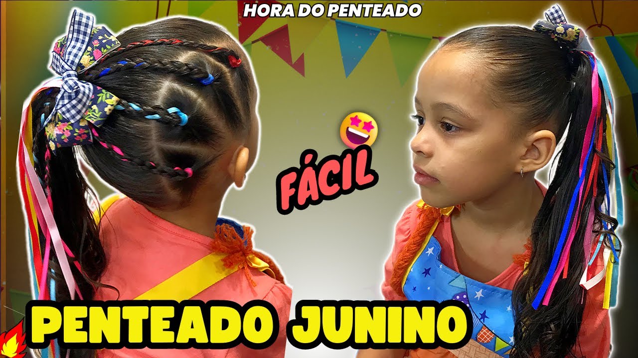 Penteados Infantis 2020: fotos, tutoriais, dicas  Penteado festa junina  infantil, Penteados infantis, Penteado infantil simples