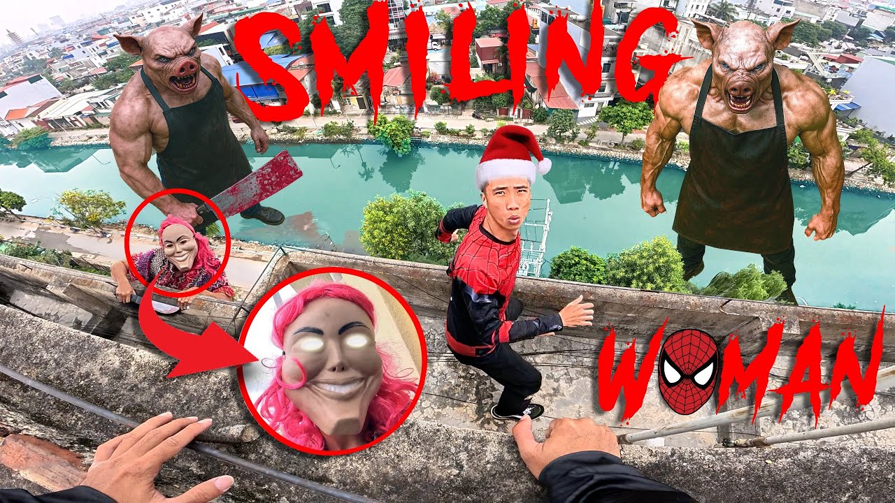 ESCAPING SMILING WOMAN 60.0 | Parkour Pov Horror Film| By B2F Viet Nam