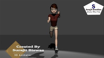 Mery Run Cycle 3D Animation With Camera Animation || Created By || Surajit Biswas || 3D Animator