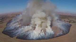 Closing the circle on a prescribed burn, Deerhead, KS. Aerial drone