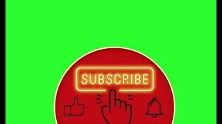 Subscribe Animation Green Screen. Neon Effect