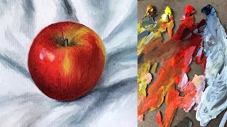 Oil Painting Basics Tutorial For Beginners | Realistic Apple