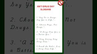 slogan on drug abusing in english/slogan on drug addiction in english/slogan on Anti Drug Day