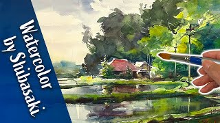 Countryside Landscape Of Japan - Healing Watercolor Art - Calming