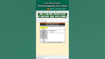 How to Find Most Repeated Text✅ or Value in Excel🤯👨‍💻💥 INDEX,MODE,MATCH 🧾 #shorts #excel #shortvideo