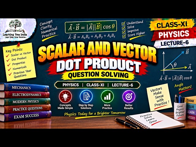 SCALAR AND VECTOR | DOT PRODUCT QUESTION SOLVING | PHYSICS | CLASS-XI | LECTURE-6