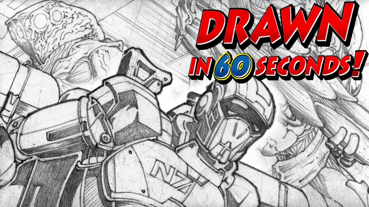 Drawing Mass Effect - Commander Shepard Art 