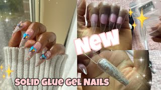 NEW BORN PRETTY SOLID GLUE + SOLID CREAM GELS | SHORT BLING NAILS | EASY BEGINNER NAIL TUTORIAL screenshot 4