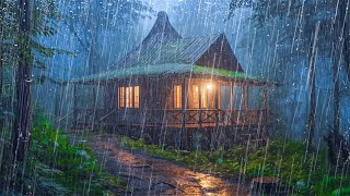 FORTI PIOGGE sul Tetto nella Foresta Tropicale di Notte - Pioggia per Dormire e Ridurre l'insonnia